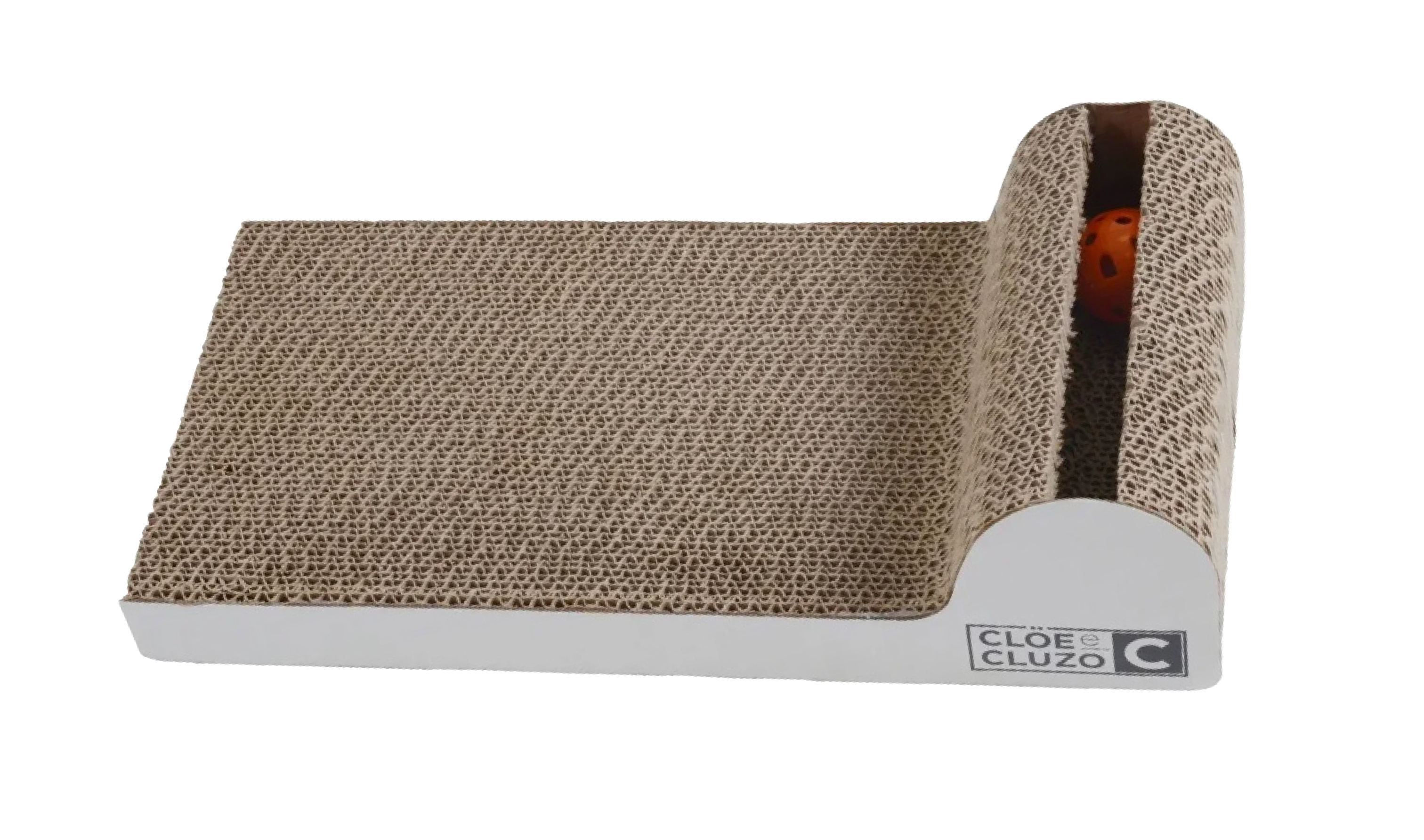 Inclined-Shaped Cat Scratcher with Toy & Catnip