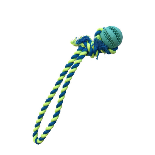 Interactive Dog Ball with Chew Rope