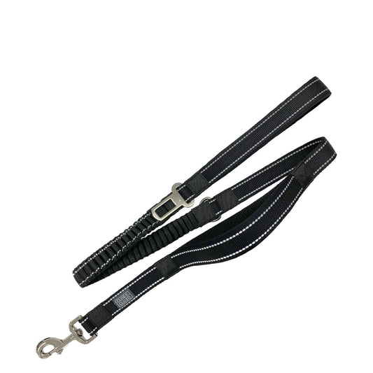 Double Handle Bungee Leash with Seat Belt Tether