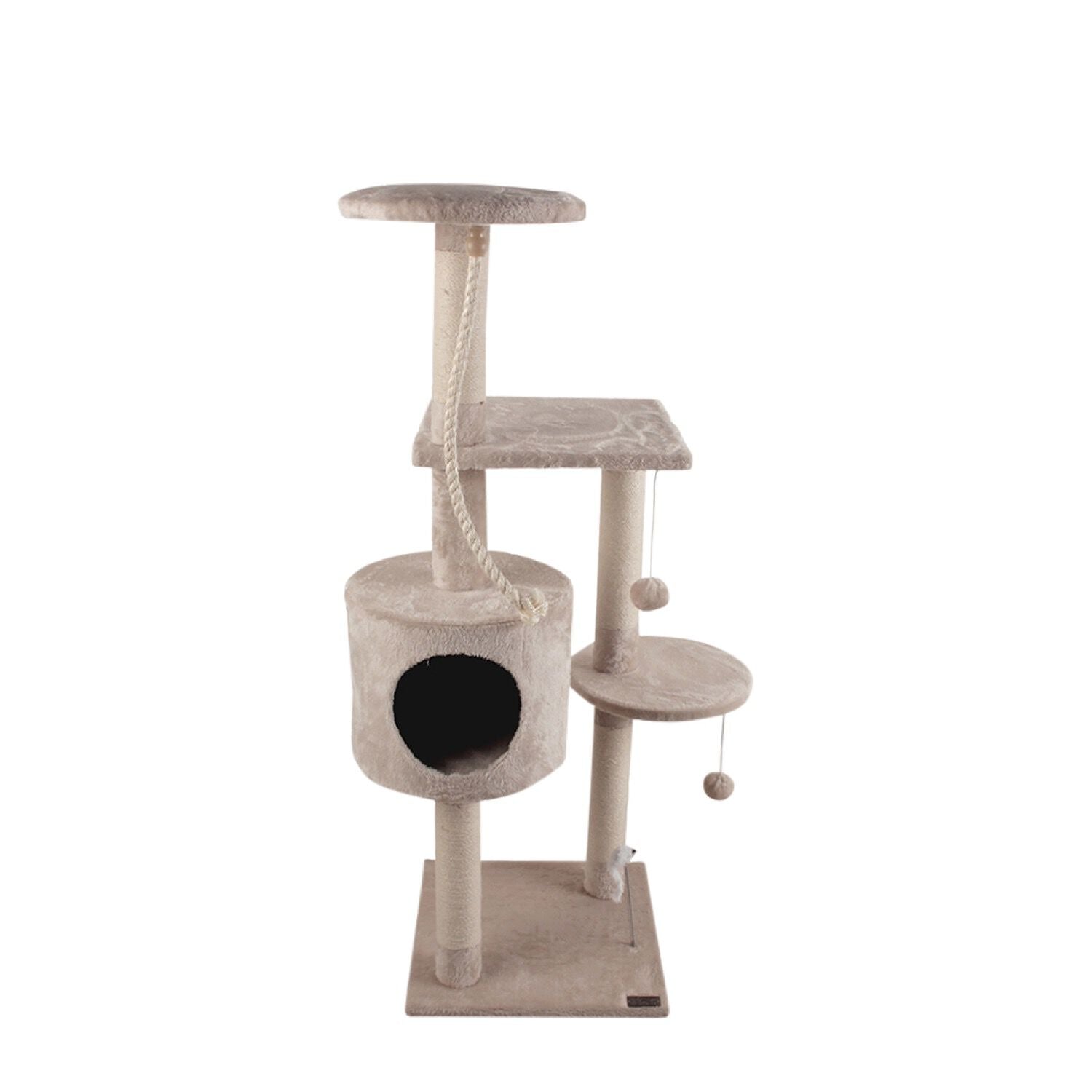 Arbre à chat à trois niveaux avec maison et jouets Norvège