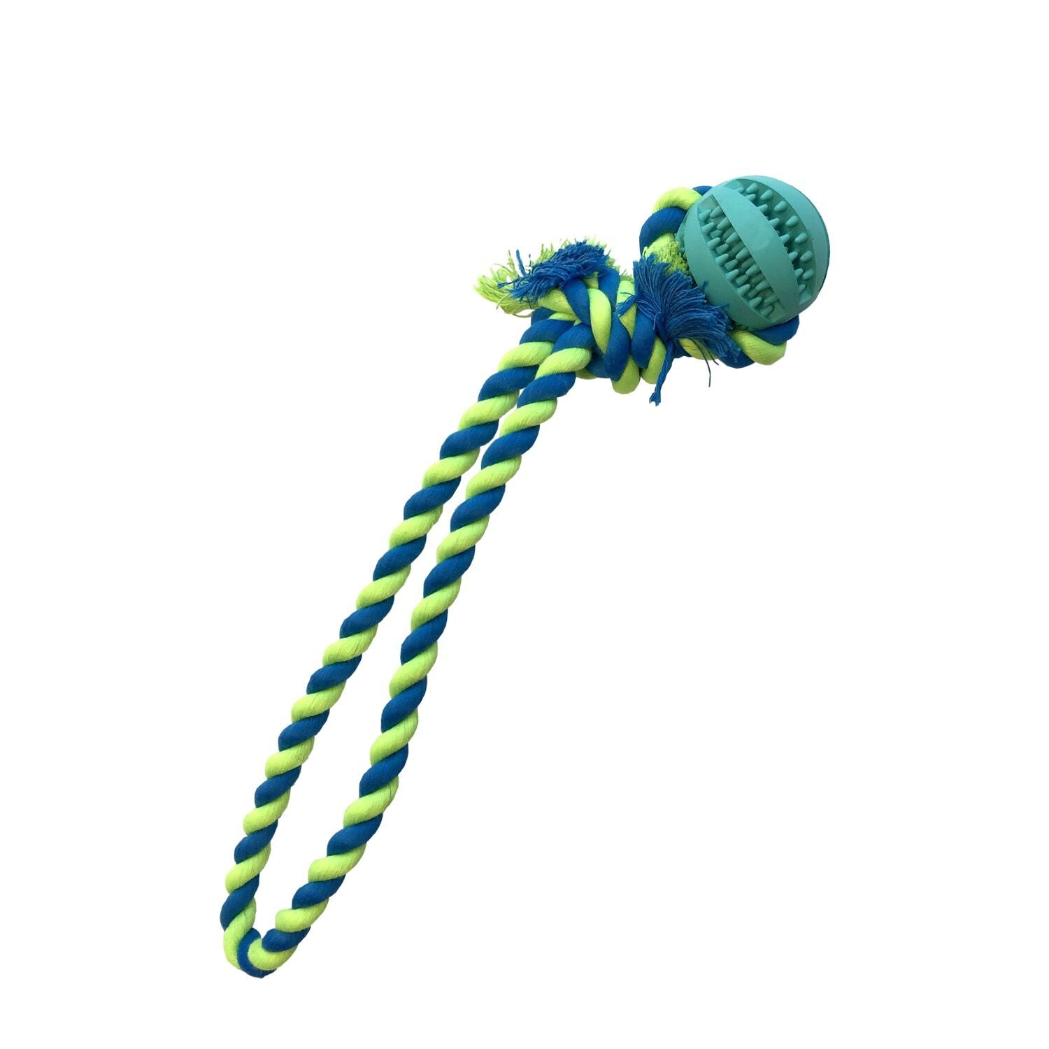 Balle interactive pour chien avec corde à mâcher