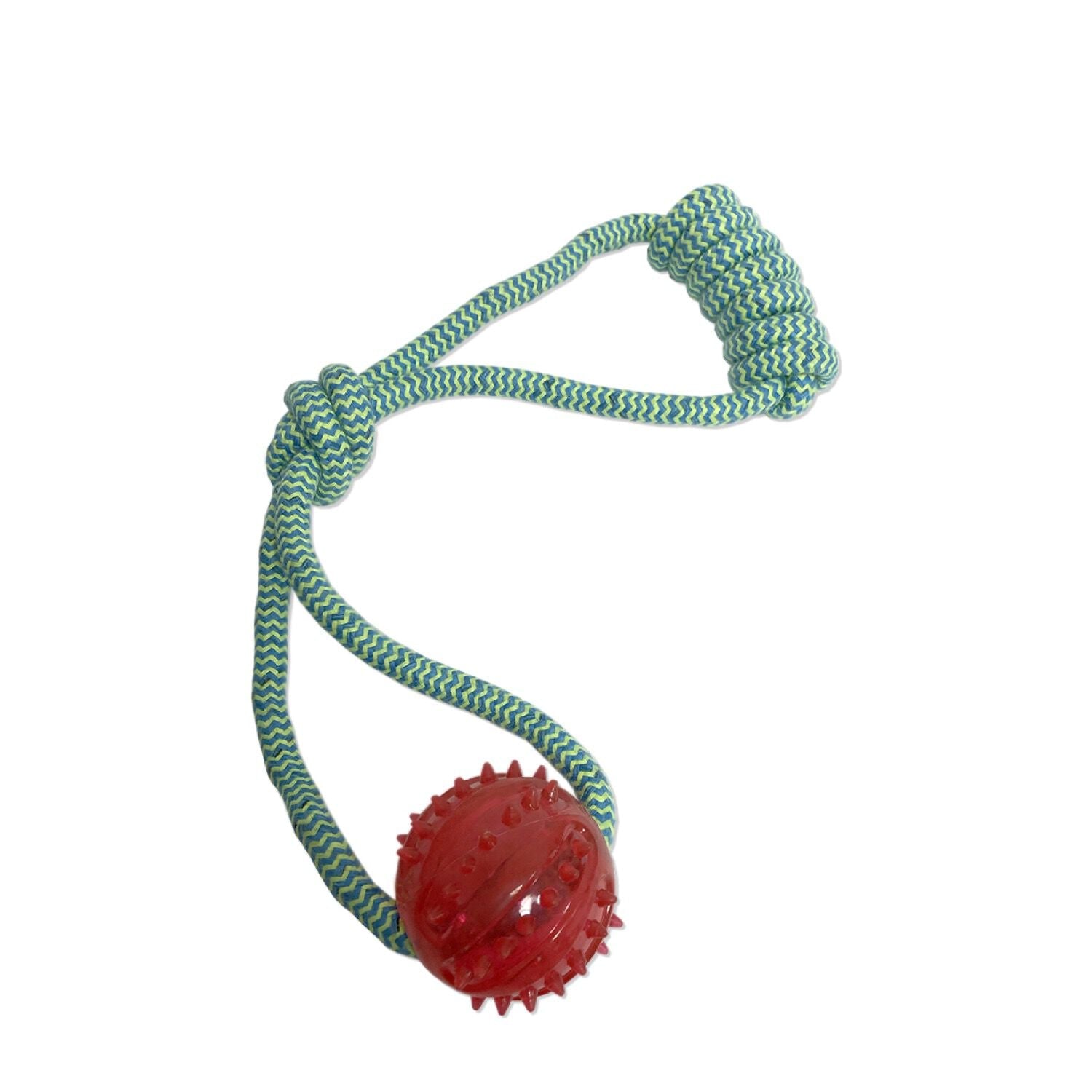 Jouet dentaire avec corde de traction nouée et balle
